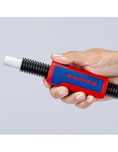 Knipex Инструмент за рязане на гофрирана тръба и заголване на жило TwistCut, Ø13-32мм/0.2-4мм2, синьо-червена ръкохватка 100мм,  2