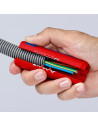 Knipex Инструмент за рязане на гофрирана тръба и заголване на жило TwistCut, Ø13-32мм/0.2-4мм2, синьо-червена ръкохватка 100мм,  - 7