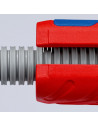 Knipex Инструмент за рязане на гофрирана тръба и заголване на жило TwistCut, Ø13-32мм/0.2-4мм2, синьо-червена ръкохватка 100мм,  - 17