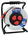 COMMEL Макара метална 50м IP44 AT H05RR-F 3G2.5mm2 черен термична защита 3 шуко квадратна рамка - C200-325 - Цена | LEDs4economy