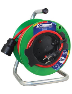 COMMEL Макара удължител червен 25м IP20 H05VV-F 3G1.5mm2 с термична защита - C0991 - Цена | LEDs4economy