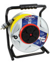 COMMEL Макара метална 50м IP44 AT N07V3V3-F 3G1.5mm2 жълт термична защита 4 шуко квадратна рамка ANTI TWIST - C200-382 - Цена | 