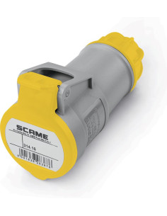 Scame Промишлен контакт подвижен жълт 2P+Е 16A 4h IP44 серия XENIA - 314.1640 - Цена | LEDs4economy