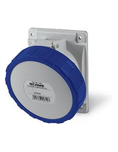 Scame Промишлен контакт 2P+Е 32A 200-250V IP66, 6h серия Optima панелен монтаж 84x106мм - 418.3263 - Цена | LEDs4economy