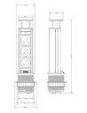 ORNO Мебелна колона Pop-Up, с контакти 3х шуко, кабел 1.8m, Ø60mm, цвят АЛУМИНИЙ,  - OR-AE-1347(GS) - 4