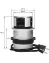 ORNO Мебелна колона Pop-Up, с контакти 3х шуко, 2х USB тип A, кабел 1.5m, Ø100mm, цвят АЛУМИНИЙ,  - OR-AE-1342(GS) - 2