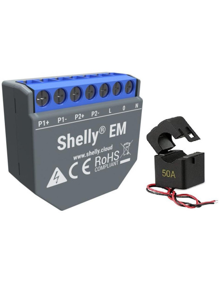 Shelly EM Умно Wi-Fi 1P реле енергометър