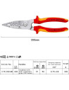 Knipex Клещи инсталаторски 5-в-1, хромирани, VDE 1000V жълто-червена ръкохватка 200мм,  - K1376200ME - 3