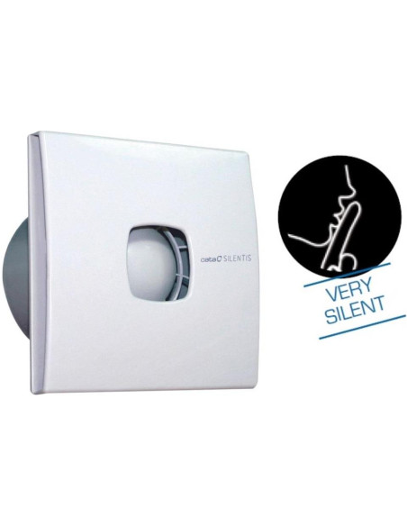 Вентилатор SILENTIS 10 LOW NOISE ф100мм, цвят Бял, 90м3/ч, 12W, 30dB комплект с клапа CATA