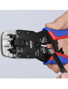 Knipex Инструмент за кримпване на RJ45, RJ11 и RJ10, заголване и рязане, синьо-червена ръкохватка 200мм, с пружина,  - K975112 - 6