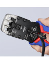 Knipex Инструмент за кримпване на RJ45, RJ11 и RJ10, заголване и рязане, синьо-червена ръкохватка 200мм, с пружина,  - K975112 - 8