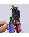 Knipex Инструмент за кримпване на RJ45, RJ11 и RJ10, заголване и рязане, синьо-червена ръкохватка 200мм, с пружина,  - K975112 - 9