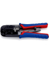 Knipex Инструмент за кримпване на RJ45 и RJ11, заголване и рязане, синьо-червена ръкохватка 190мм, с пружина,  - K975110 - 2