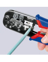 Knipex Инструмент за кримпване на RJ45 и RJ11, заголване и рязане, синьо-червена ръкохватка 190мм, с пружина,  - K975110 - 5