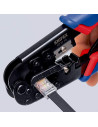 Knipex Инструмент за кримпване на RJ45 и RJ11, заголване и рязане, синьо-червена ръкохватка 190мм, с пружина,  - K975110 - 6