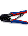 Knipex Инструмент за кримпване на RJ45 и RJ11, заголване и рязане, синьо-червена ръкохватка 190мм, с пружина,  - K975110 - 7