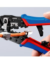 Knipex Инструмент за кримпване на RJ45, заголване и рязане, синьо-червена ръкохватка 190мм, с пружина,  - K975113 - 4