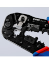 Knipex Инструмент за кримпване на RJ45, заголване и рязане, синьо-червена ръкохватка 190мм, с пружина,  - K975113 - 6