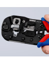 Knipex Инструмент за кримпване на RJ45, заголване и рязане, синьо-червена ръкохватка 190мм, с пружина,  - K975113 - 11