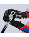 Knipex Инструмент за кримпване на RJ45, заголване и рязане, синьо-червена ръкохватка 190мм, с пружина,  - K975113 - 12