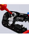 Knipex Инструмент за кримпване на RJ45, заголване и рязане, синьо-червена ръкохватка 190мм, с пружина,  - K975113 - 14