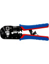 Knipex Инструмент за кримпване на RJ45, заголване и рязане, синьо-червена ръкохватка 190мм, с пружина,  - K975113 - 18