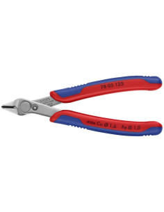 Knipex Клещи резачки Super-Knips, неръждаема стомана, синьо-червена ръкохватка 125мм, с отваряща пружина, - K7803125 - Цена | LE