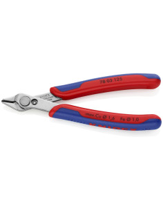 Knipex Клещи резачки Super-Knips, неръждаема стомана, синьо-червена ръкохватка 125мм, с отваряща пружина, - K7803125 - Цена | LE 2