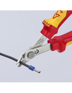 Knipex Клещи резачки Super-Knips, неръждаема стомана, VDE 1000V жълто-червена ръкохватка 125мм, с отваряща пружина, - K7806125 - 2
