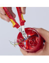 Knipex Клещи резачки Super-Knips, неръждаема стомана, VDE 1000V жълто-червена ръкохватка 125мм, с отваряща пружина,  - K7806125 - 10