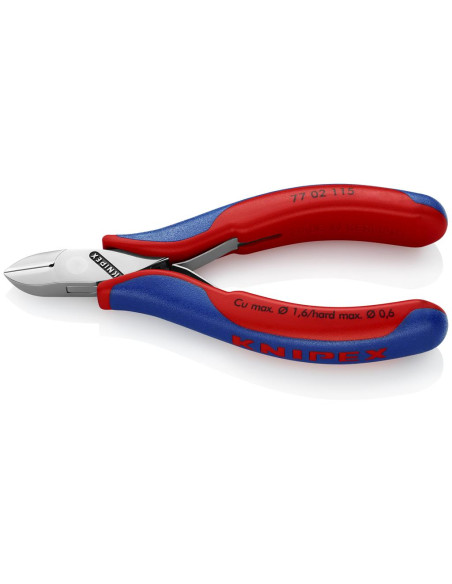 Knipex Клещи диагонални резачки, синьо-червена ръкохватка 115мм,