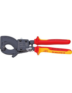 Knipex Ножици за рязане на кабел до 240мм2, VDE 1000V жълто-червена ръкохватка 250мм, с отваряща пружина, - K9536250 - Цена | LE