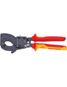 Knipex Ножици за рязане на кабел до 240мм2, VDE 1000V жълто-червена ръкохватка 250мм, с отваряща пружина,  - K9536250
