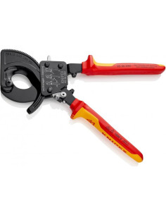 Knipex Ножици за рязане на кабел до 240мм2, VDE 1000V жълто-червена ръкохватка 250мм, с отваряща пружина, - K9536250 - Цена | LE 2