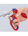 Knipex Ножици за рязане на кабел и кримпване, хромирани, синьо-червена ръкохватка 160мм, с отваряща пружина,  - K950520SB - 4