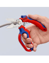 Knipex Ножици за рязане на кабел и кримпване, хромирани, синьо-червена ръкохватка 160мм, с отваряща пружина,  - K950520SB - 5