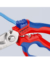 Knipex Ножици за рязане на кабел и кримпване, хромирани, синьо-червена ръкохватка 160мм, с отваряща пружина,  - K950520SB - 8