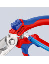 Knipex Ножици за рязане на кабел и кримпване, хромирани, синьо-червена ръкохватка 160мм, с отваряща пружина,  - K950520SB - 10
