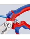 Knipex Ножици за рязане на кабел и кримпване, хромирани, синьо-червена ръкохватка 160мм, с отваряща пружина,  - K950520SB - 12