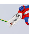 Knipex Ножици за рязане на кабел и кримпване, хромирани, синьо-червена ръкохватка 160мм, с отваряща пружина,  - K950520SB - 13