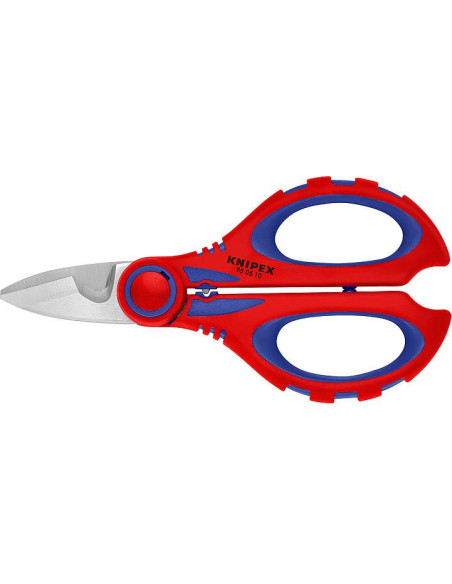 Ножици за рязане на кабел и кримпване, хромирани, синьо-червена ръкохватка 160мм, Knipex