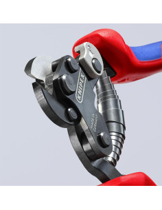 Knipex Ножици за рязане на стоманена тел до Ø4мм, синьо-червена ръкохватка 160мм, с отваряща пружина, - K9562160 - Цена | LEDs4e 2