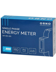 ORNO Монофазен електромер за ДИРЕКТНО мерене на ел. енергия, Modbus, еднотарифен, за DIN монтаж 1 мод, 100A, MID - OR-WE-525 - Ц 2
