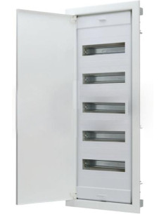 Scame Табло за СКРИТ монтаж 5х12+10 DIN модула с метална плътна врата 878x368x90 - 677.5060.2 - Цена | LEDs4economy