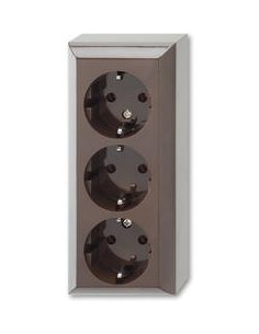 GAO Контакт шуко ТРОЕН 16A КАФЯВ открит монтаж IP20 - 0510089777H - Цена | LEDs4economy