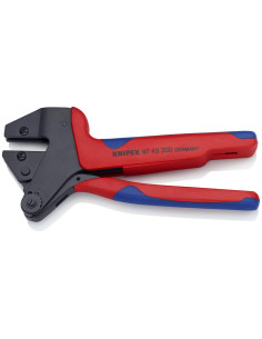 Knipex Клещи за кримпване на кабелни накрайници CrimpSystem, без челюсти, синьо-червена ръкохватка 200мм, с пружина, - K9743200  2