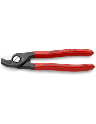Ножици за рязане на кабел до 50мм2, червена ръкохватка 165мм, Knipex