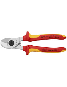 Knipex Ножици за рязане на кабел до 50мм2, хромирани, VDE 1000V жълто-червена ръкохватка 165мм, - K9516165 - Цена | LEDs4economy