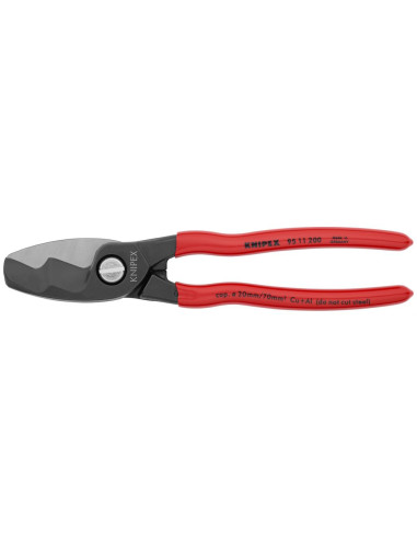 Ножици за рязане на кабел до 70мм2, червена ръкохватка 200мм, Knipex