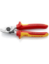 Knipex Ножици за рязане на кабел до 50мм2, хромирани, VDE 1000V жълто-червена ръкохватка 165мм, с фиксатор,  - K9526165
